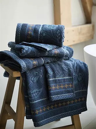 PIP STUDIO | Guanto da bagno JASMIN JACQUARD 16x22cm Rosa scuro | dunkelblau